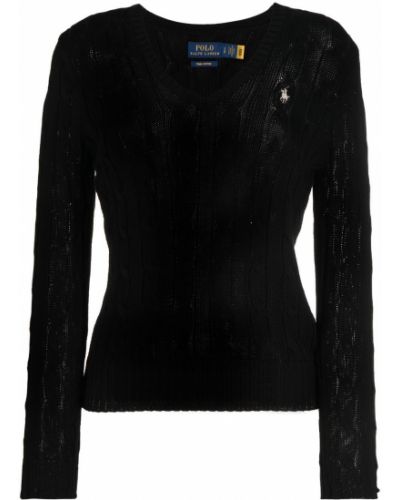 Пуловер с v-образно деколте Polo Ralph Lauren черно