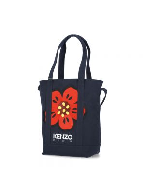 Bolso shopper con bordado de flores Kenzo azul
