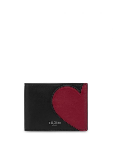 Kožená peněženka se srdcovým vzorem Moschino
