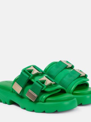 Кожени ниски обувки Bottega Veneta зелено