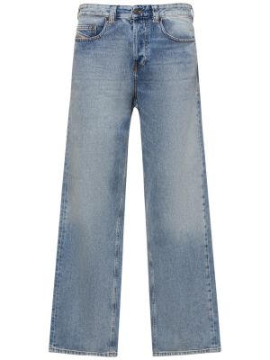 Bavlnené džínsy s rovným strihom Diesel modrá