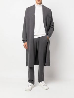 Pantalon droit en cachemire en tricot Extreme Cashmere gris