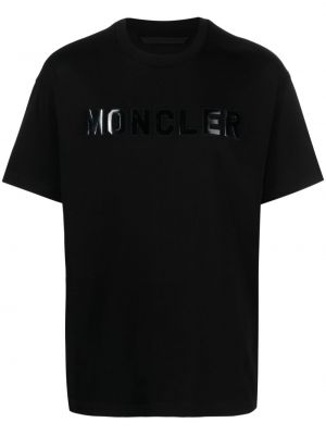 Pamut póló Moncler fekete