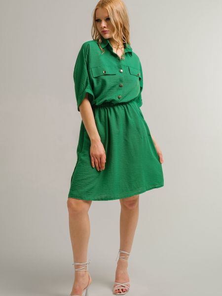 Sukienka z kieszeniami Armonika zielona