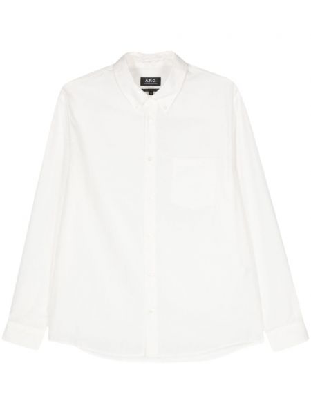 Памучна дълга риза бродирана A.p.c. бяло
