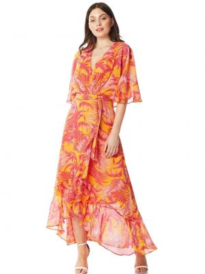 Шифоновое платье на запах Roman оранжевое