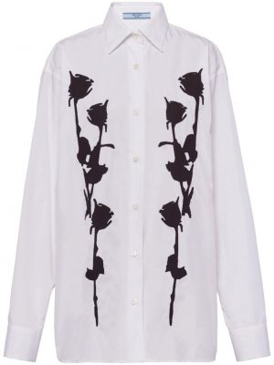 Košulja s cvjetnim printom Prada