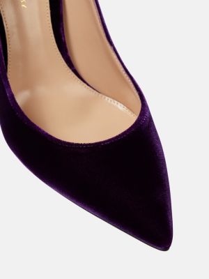 Pantofi cu toc de catifea Gianvito Rossi violet