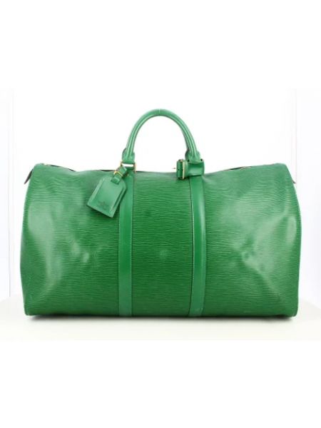 Torba podróżna skórzana retro Louis Vuitton Vintage zielona