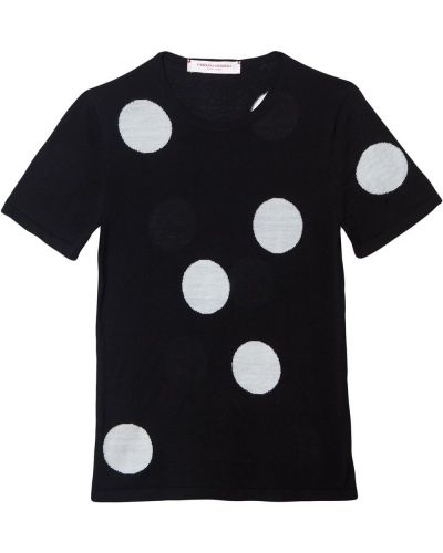 Camiseta con lunares con estampado Carolina Herrera negro