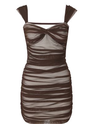 Коктейльное платье Norma Kamali коричневое