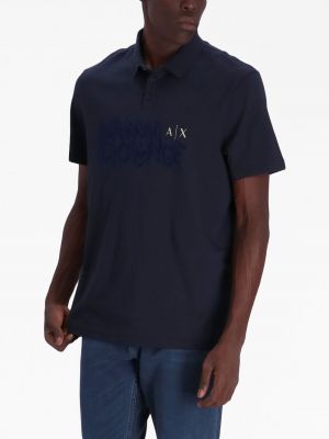 Kokvilnas polo krekls ar apdruku Armani Exchange zils