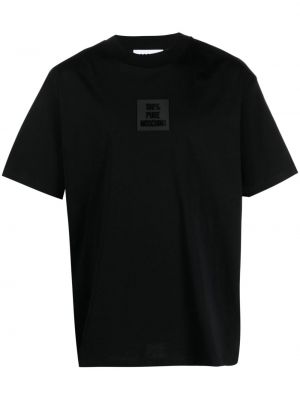 Памучна тениска Moschino черно