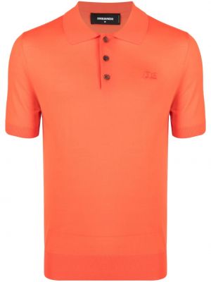 Vilnas polo krekls ar izšuvumiem Dsquared2 oranžs
