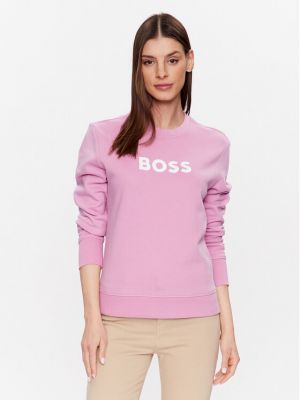 Majica dugih rukava sa dugačkim rukavima Boss ružičasta