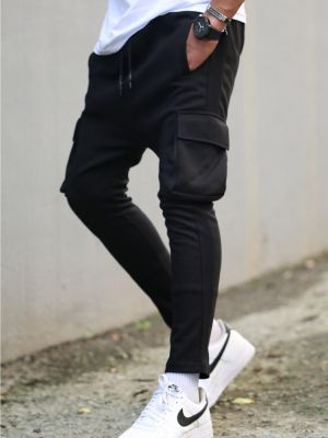 Παντελόνι με τσέπες Madmext μαύρο