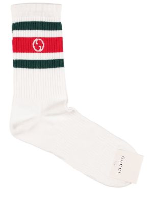 Bavlnené ponožky Gucci biela