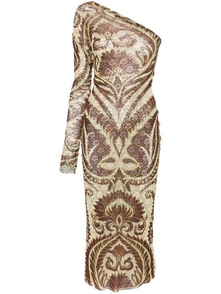Φόρεμα με αφηρημένο print Etro μπεζ