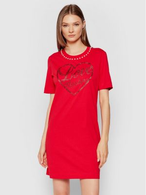 Obleka Love Moschino rdeča