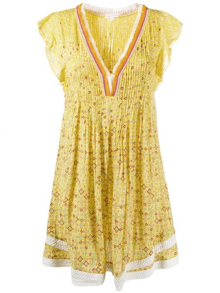 Платье с принтом -туника Poupette St Barth, желтое