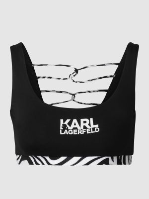 Bluza z kapturem z nadrukiem Karl Lagerfeld czarna