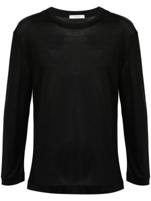 Jedwabna koszula z dżerseju Lemaire czarna