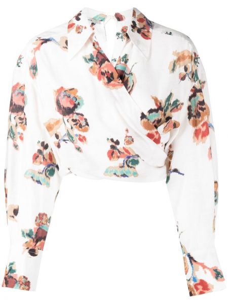 Φλοράλ μπλούζα με σχέδιο Vince λευκό