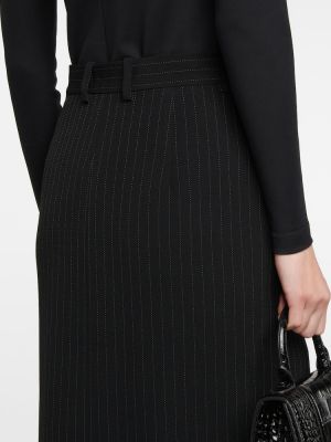 Falda midi de lana Balenciaga negro