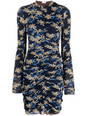 Двустранна рокля на цветя Dvf Diane Von Furstenberg синьо