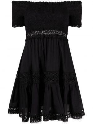 Krajkové bavlněné šaty z polyesteru Charo Ruiz Ibiza - černá