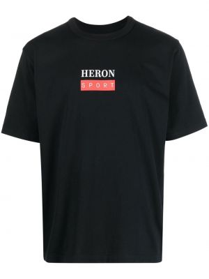 Raštuotas medvilninis marškinėliai Heron Preston juoda