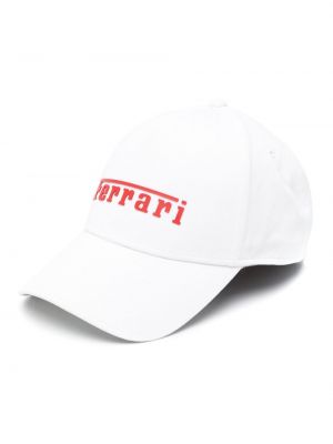 Памучна шапка с козирки Ferrari бяло