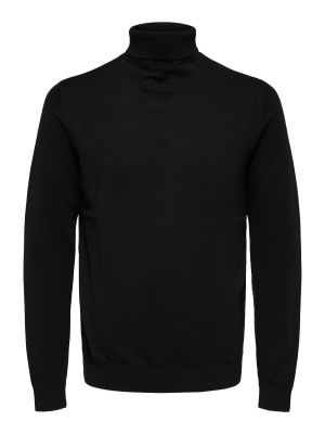 Džemperis ar augstu apkakli Selected Homme melns
