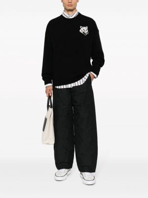 Vlněný svetr Maison Kitsuné černý