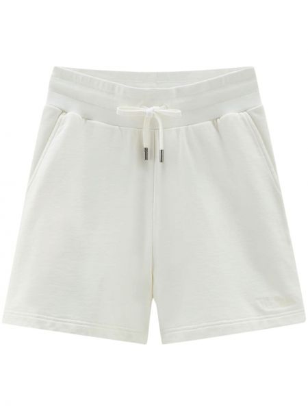 Pamučne kratke hlače od flisa Woolrich bijela
