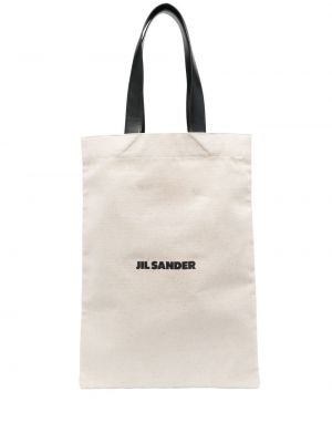 Βαμβακερή τσάντα shopper με σχέδιο Jil Sander
