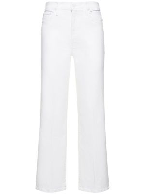 Bavlněné džíny na zip Mother bílé