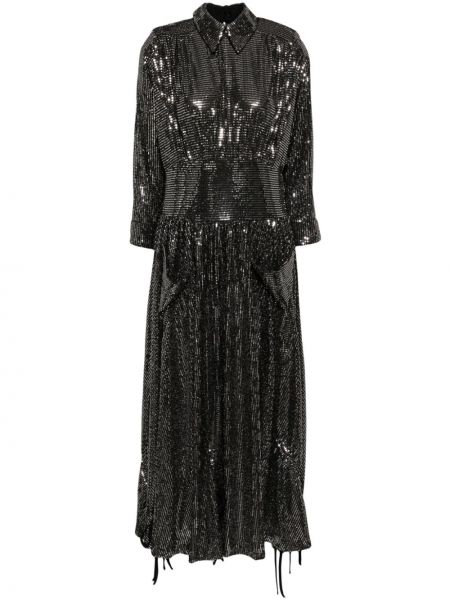 Flitteres hosszú ruha Batsheva fekete