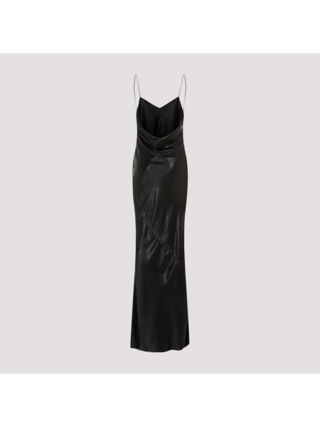 Satynowa sukienka Saint Laurent czarna