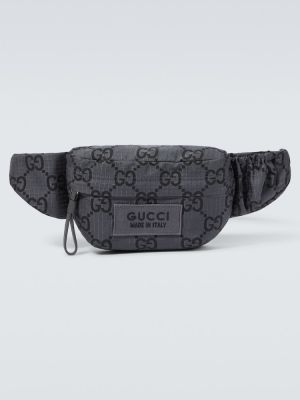 Pásek z nylonu Gucci šedý