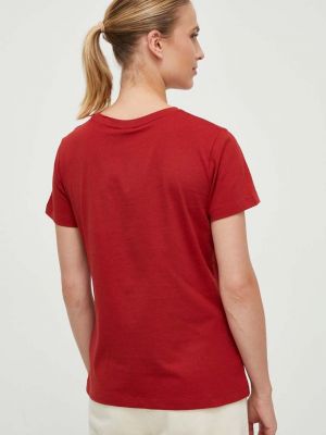 Koszulka bawełniana Guess czerwona