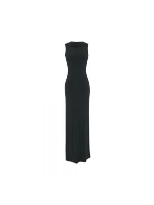 Sukienka długa z otwartymi plecami Saint Laurent czarna