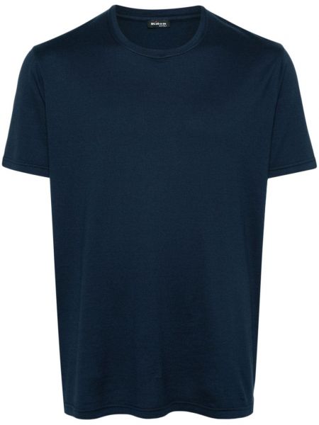 Bavlněné kašmírové tričko Kiton modré