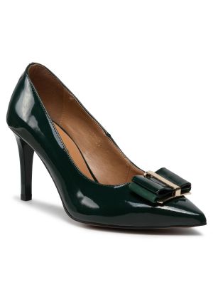Полуотворени обувки с ток Sagan зелено