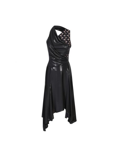 Dzianinowa sukienka z nadrukiem Marine Serre czarna