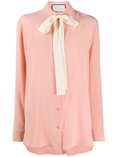 Camisa con lazo Gucci rosa
