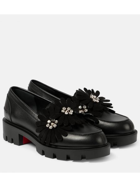 Skinn loafers Christian Louboutin svart