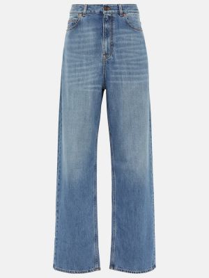 Voľné džínsy s vysokým pásom Valentino modrá