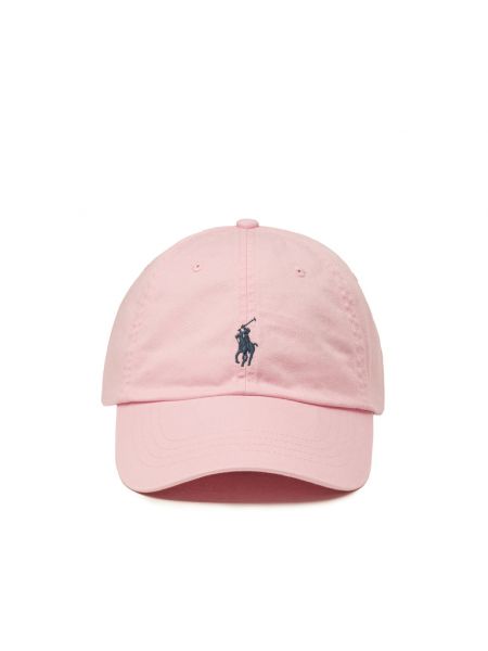 Хлопковая кепка Polo Ralph Lauren розовая