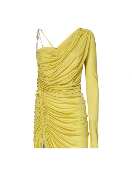 Vestido de noche asimétrico drapeado Zuhair Murad amarillo